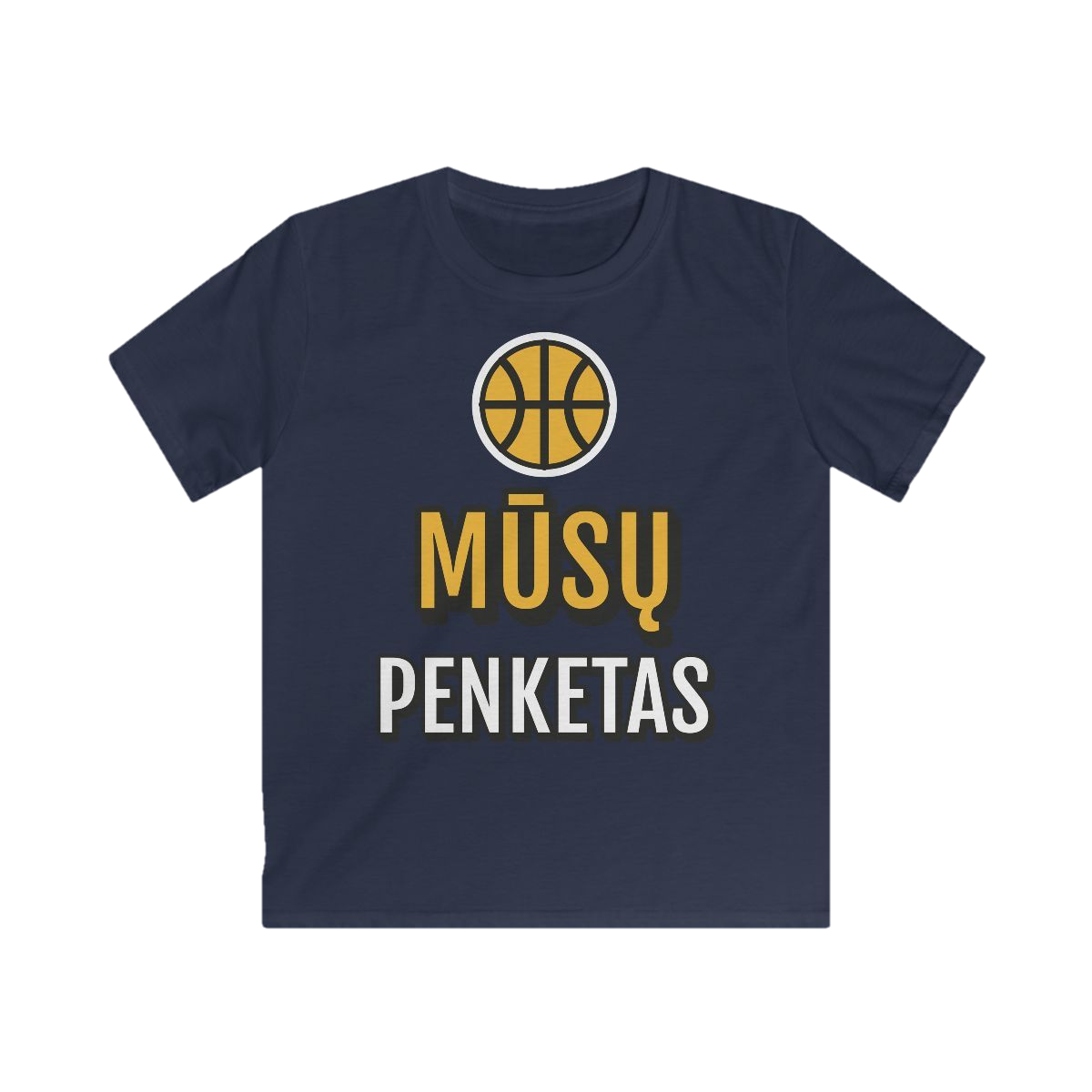 Mūsų penketas (vaikiški) – Vaikiški marškinėliai „Mūsų penketas“ – tamsiai mėlyna