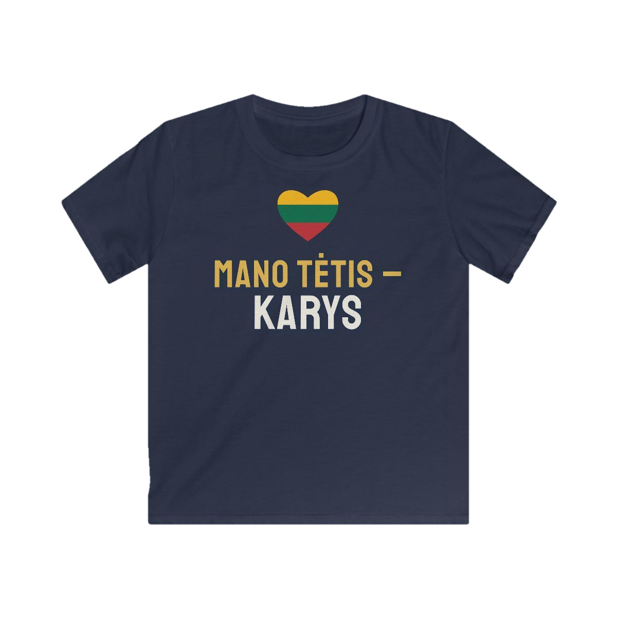 Vaikiški marškinėliai „Mano tėtis – karys“ – tamsiai mėlyna