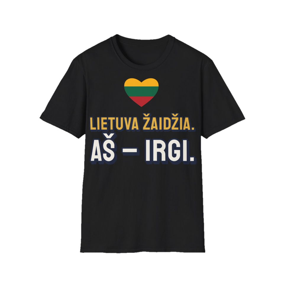 Marškinėliai „Lietuva žaidžia. Aš – irgi.“ – juoda