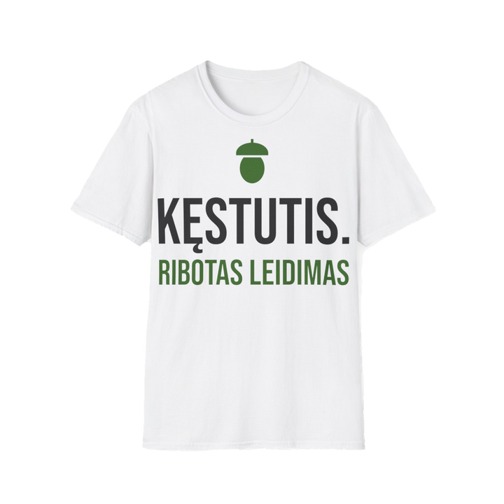 Marškinėliai „Kęstutis. Ribotas leidimas“ – balta