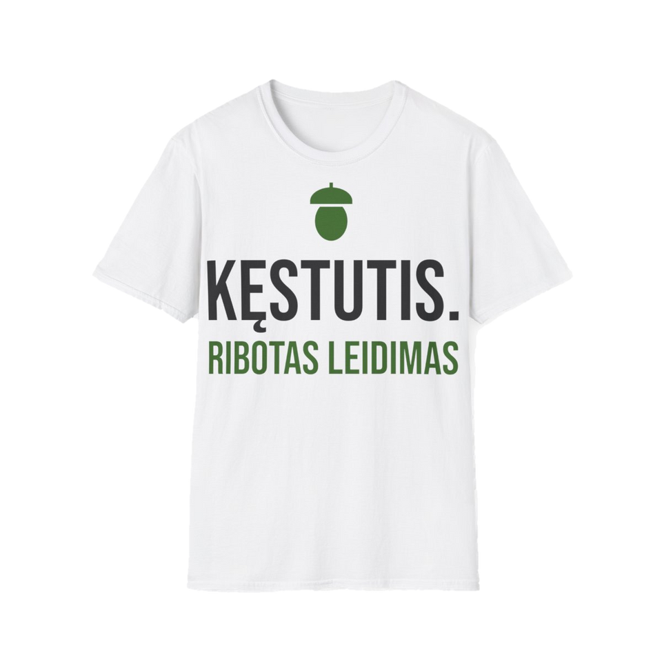 Marškinėliai „Kęstutis. Ribotas leidimas“ – balta