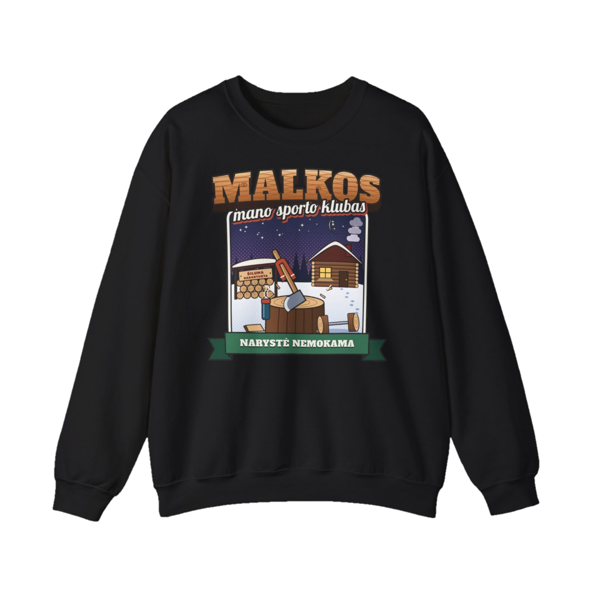 Džemperis „Malkos – mano sporto klubas“ – juoda