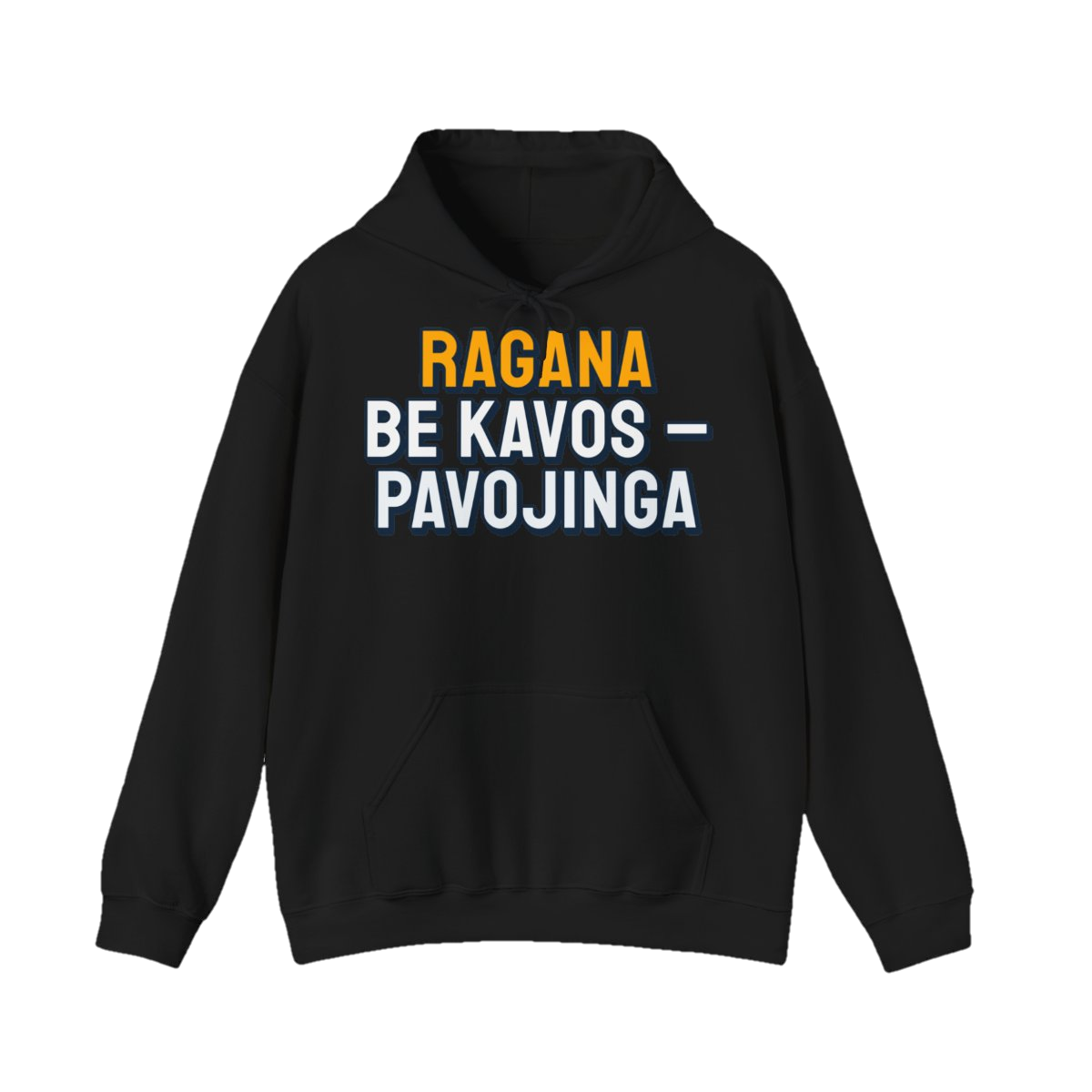 Džemperis su gobtuvu „Ragana be kavos – pavojinga“ – juoda