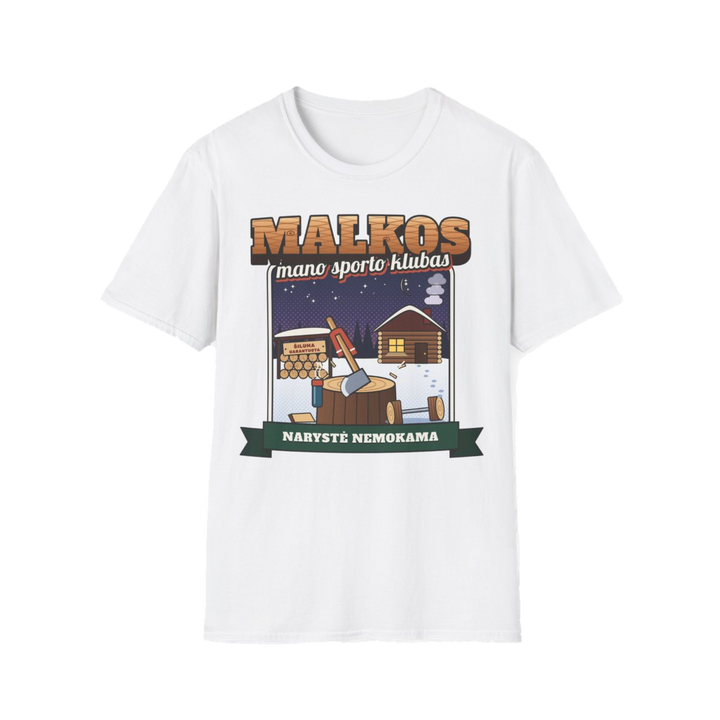 Marškinėliai „Malkos – mano sporto klubas“ – balta