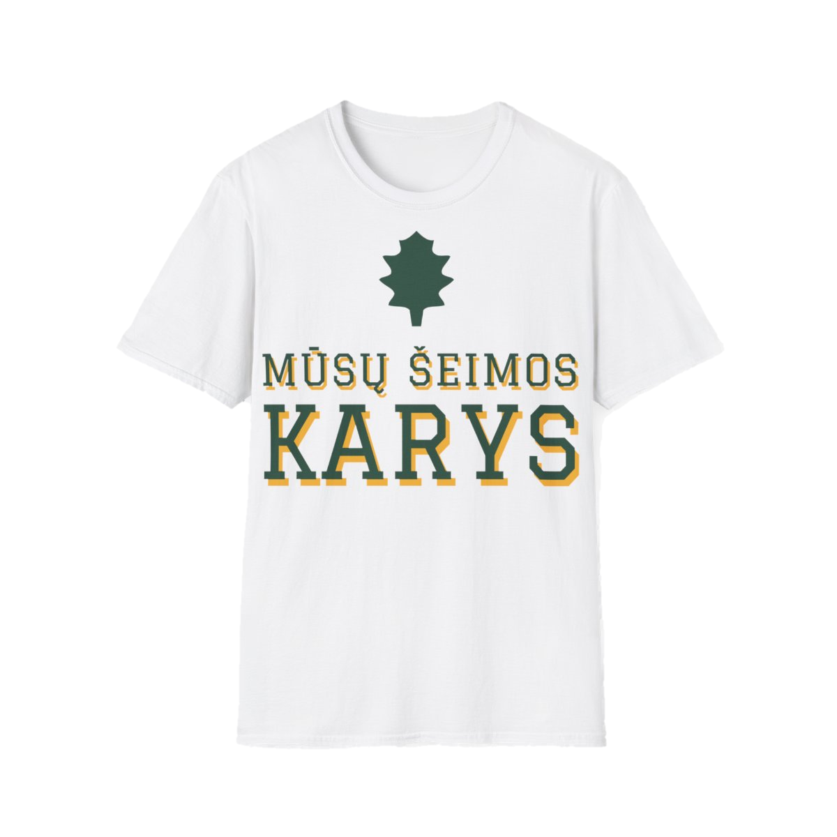 Marškinėliai „Mūsų šeimos karys“ – balta