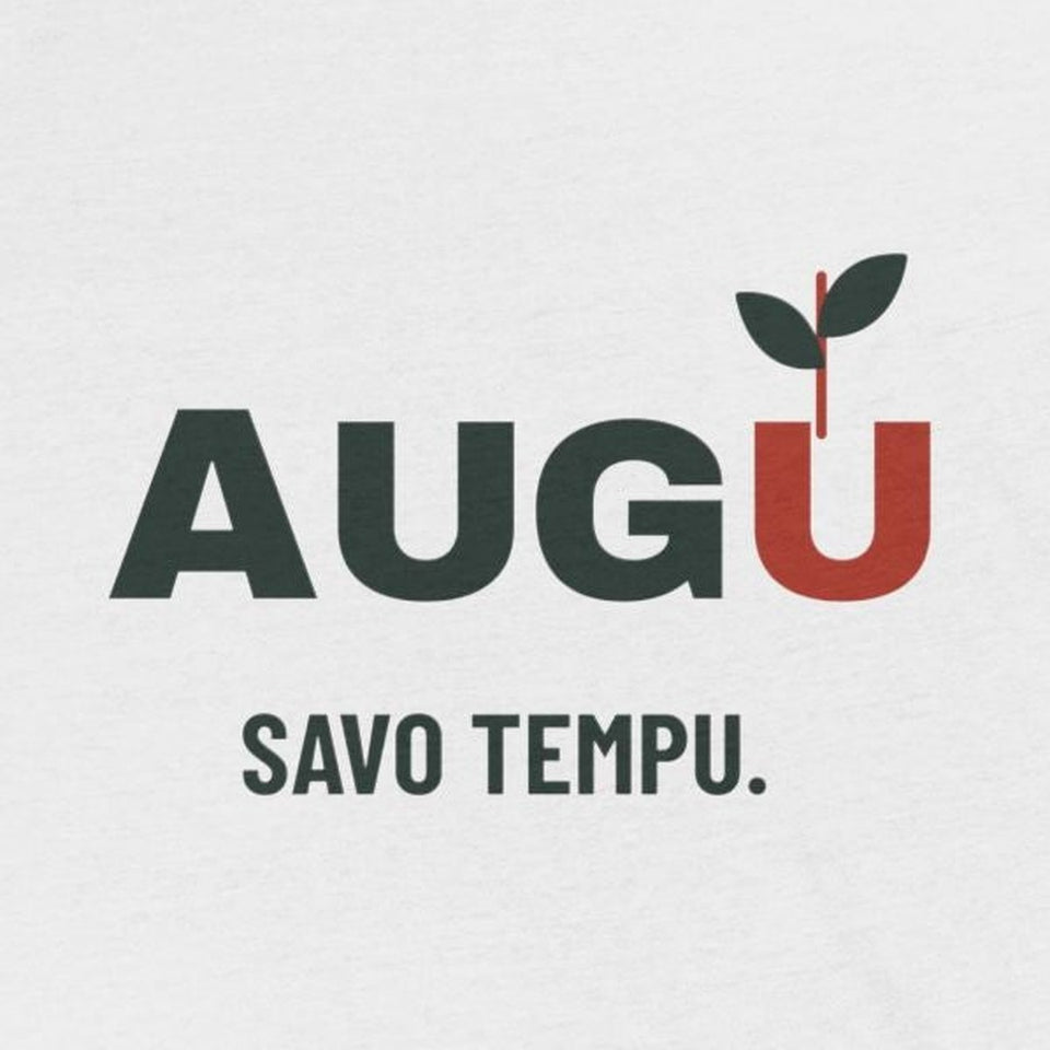 Berankoviai marškinėliai „Augu savo tempu“ – užrašas iš arti