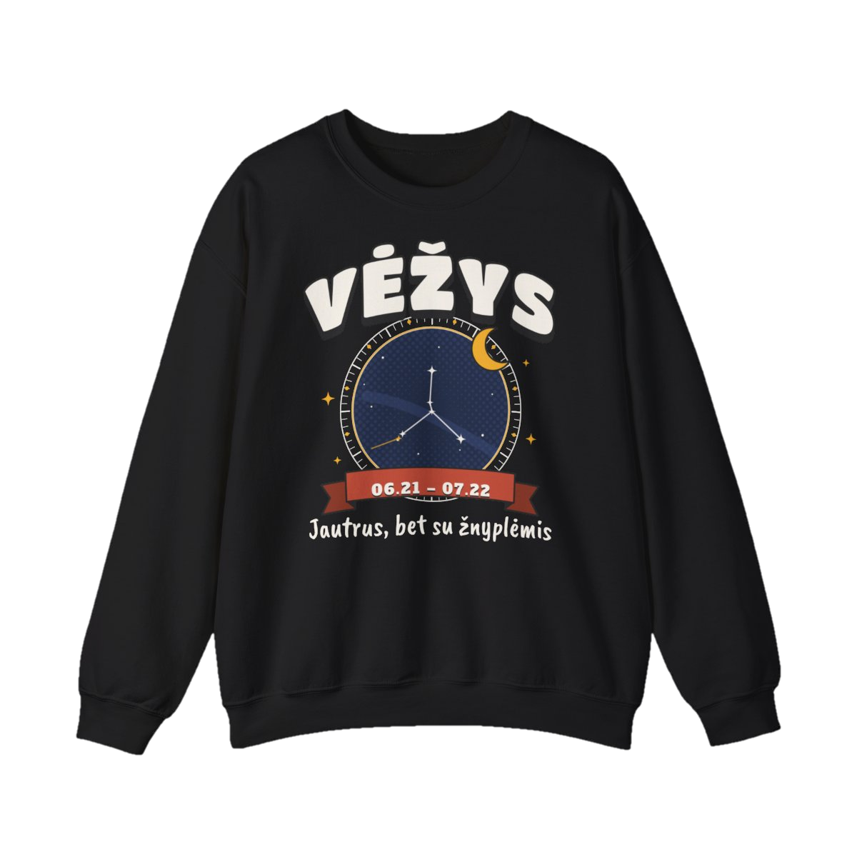 Džemperis „Vėžys: Jautrus, bet su žnyplėmis“ – juoda