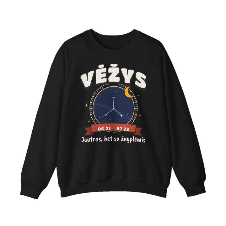 Džemperis „Vėžys: Jautrus, bet su žnyplėmis“ – juoda