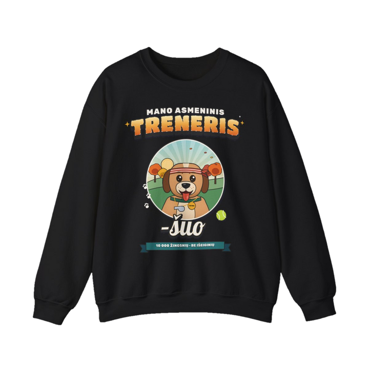 Džemperis „Mano asmeninis treneris – šuo“ – juoda