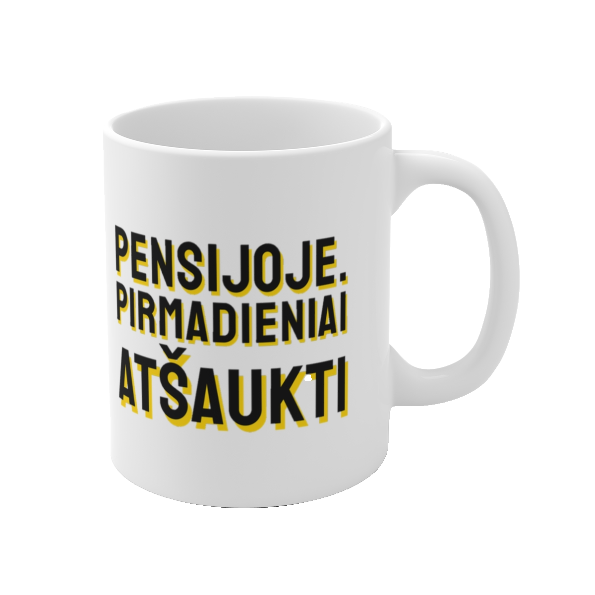 Puodelis „Pensijoje. Pirmadieniai atšaukti“ – vaizdas 1