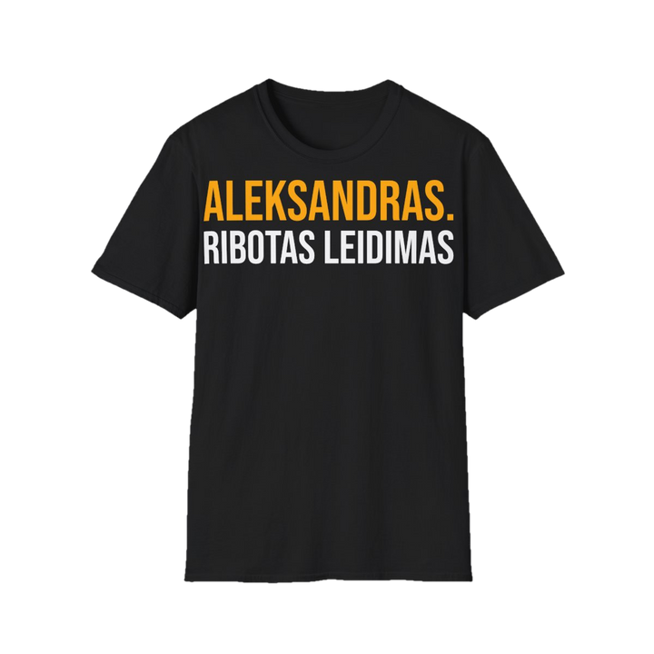 Marškinėliai „Aleksandras. Ribotas leidimas“ – juoda
