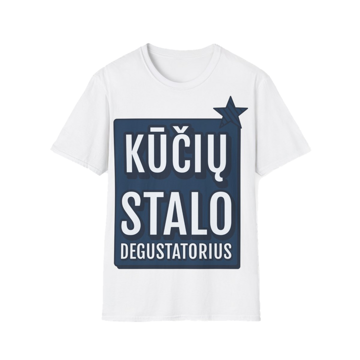 Marškinėliai „Kūčių stalo degustatorius“ – balta