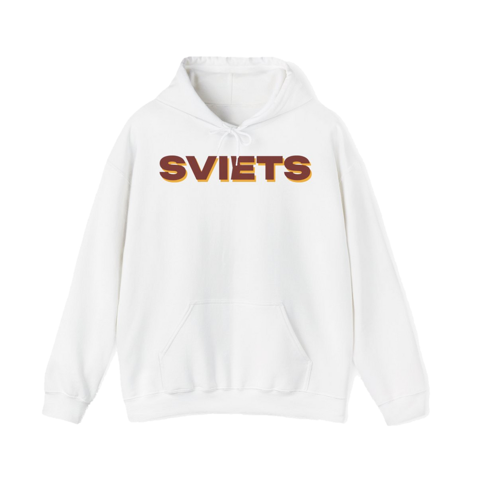 Džemperis su gobtuvu „Sviets“ – balta