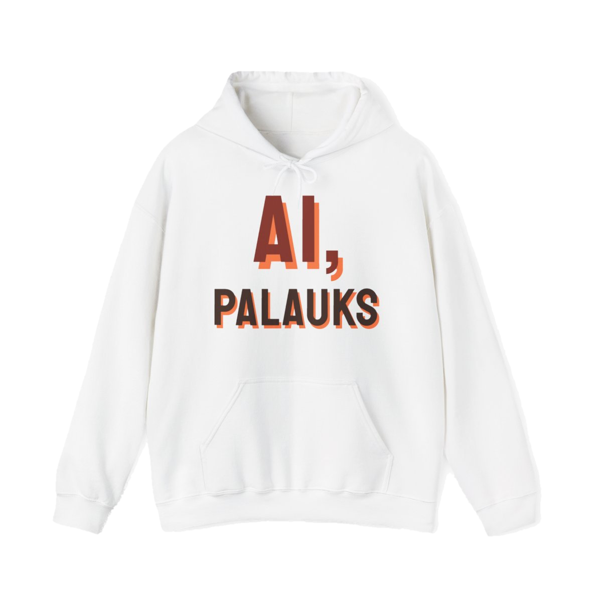Džemperis su gobtuvu „Ai, palauks“ – balta