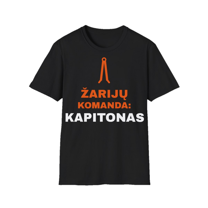 Marškinėliai „Žarijų komanda: kapitonas“ – juoda