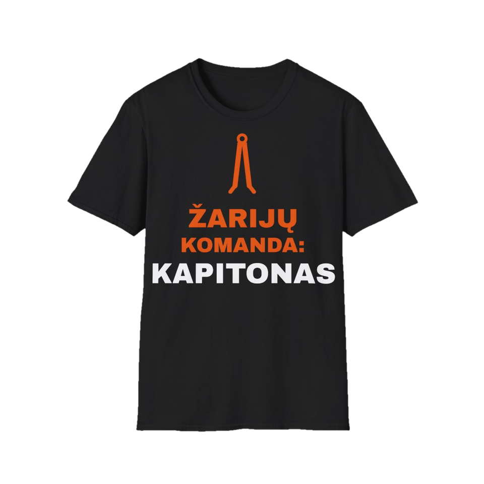 Marškinėliai „Žarijų komanda: kapitonas“ – juoda