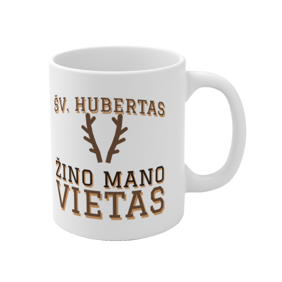 Puodelis „Šv. Hubertas žino mano vietas“ – vaizdas 1