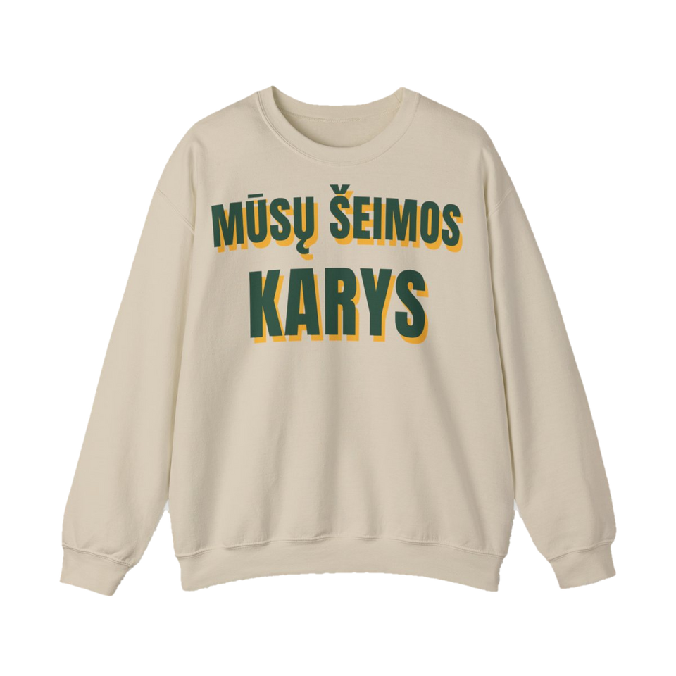 Džemperis „Mūsų šeimos karys“ – smėlinė