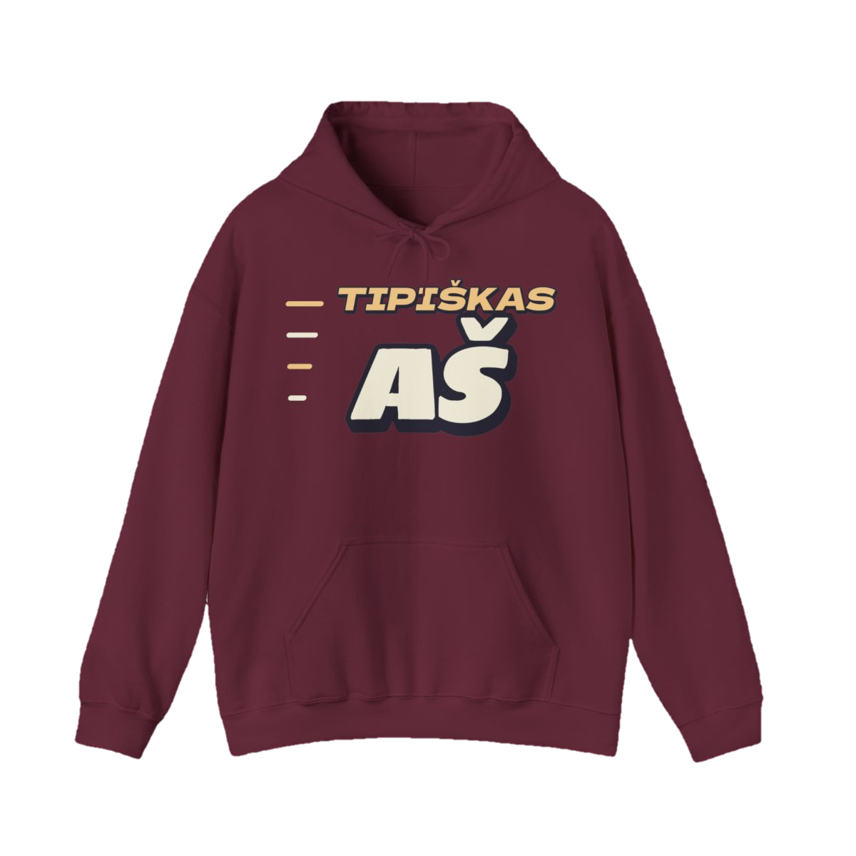 Džemperis su gobtuvu „Tipiškas aš“ – bordo