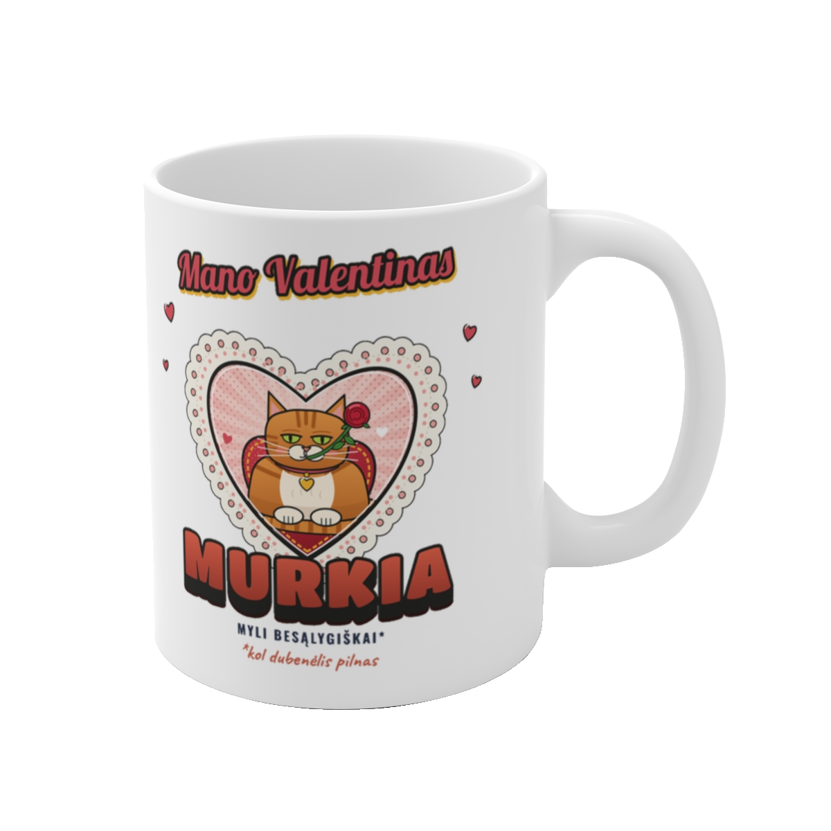 Puodelis „Mano Valentinas murkia“ – vaizdas 1