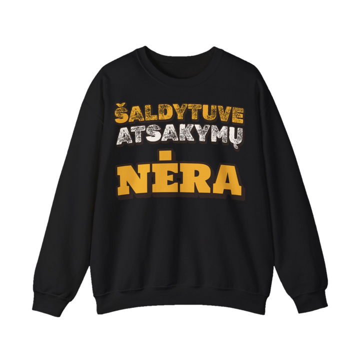 Džemperis „Šaldytuve atsakymų nėra“ – juoda