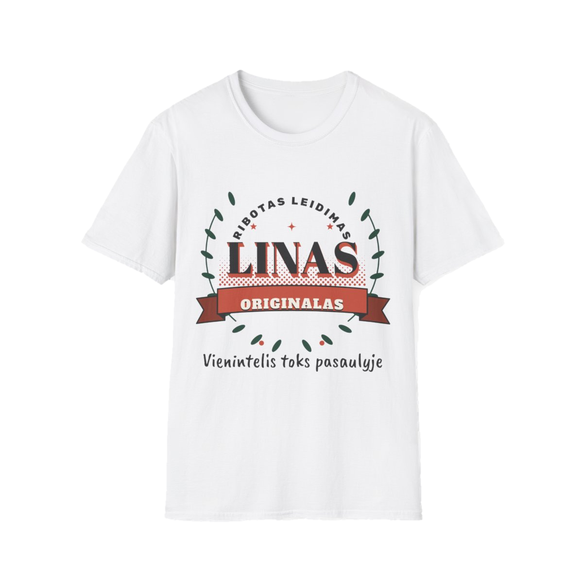 Marškinėliai „Linas. Ribotas leidimas“ – balta