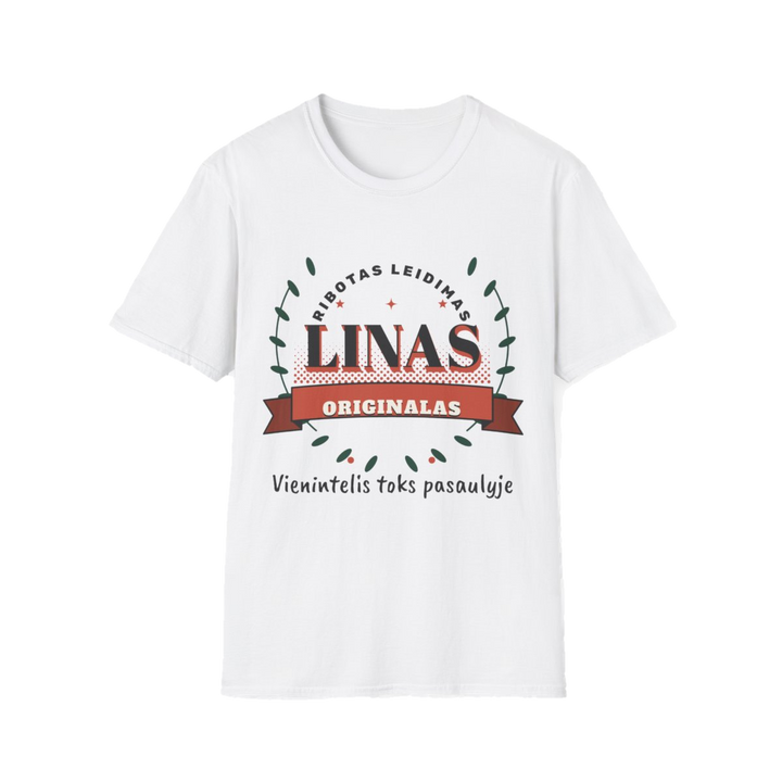 Marškinėliai „Linas. Ribotas leidimas“ – balta