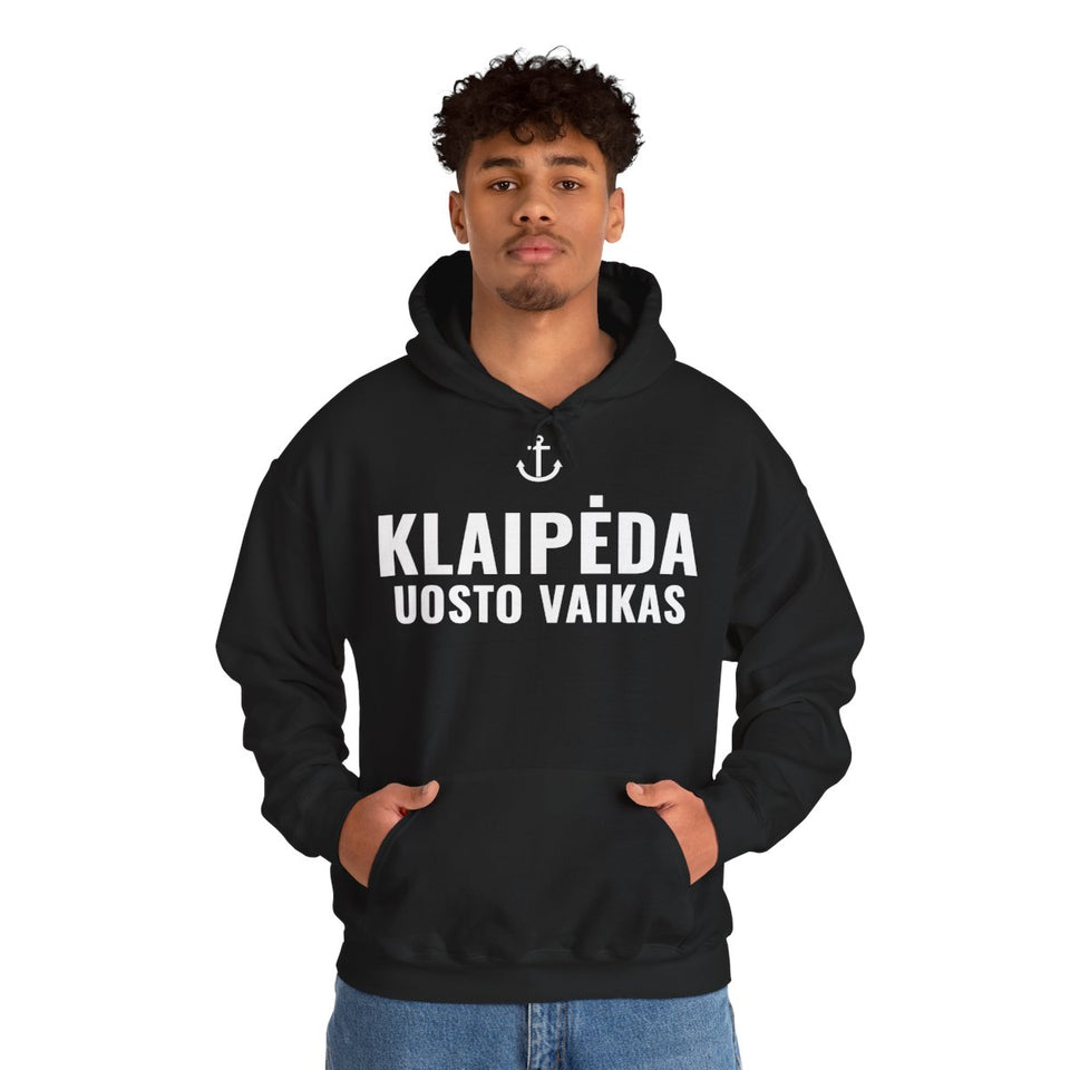 Klaipėda – džemperis su gobtuvu, ant modelio