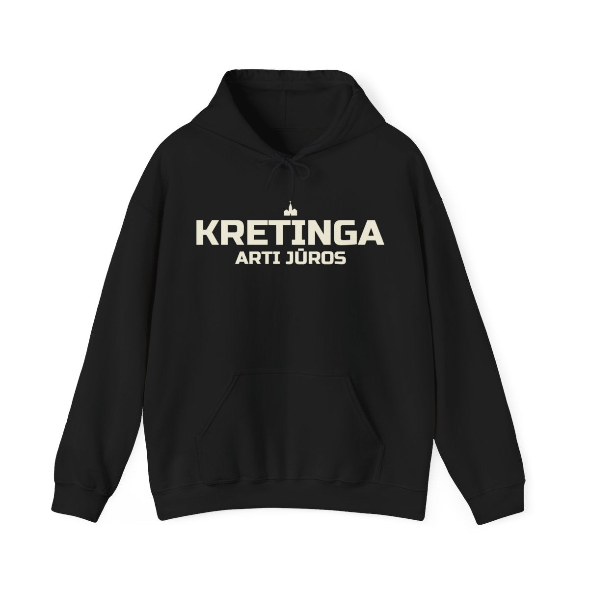 Kretinga — Džemperis su gobtuvu; maketas 1, vaizdas iš priekio