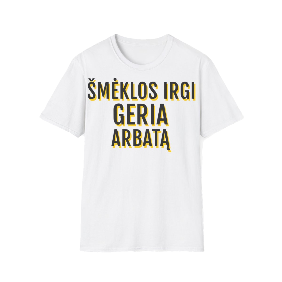 Marškinėliai „Šmėklos irgi geria arbatą“ – balta
