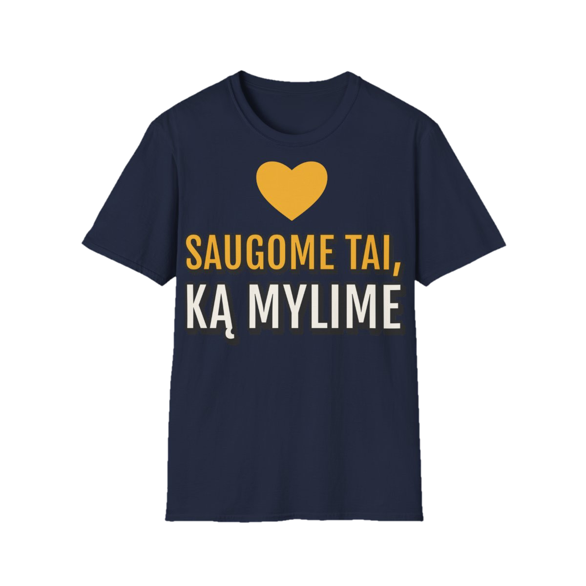 Marškinėliai „Saugome tai, ką mylime“ – tamsiai mėlyna