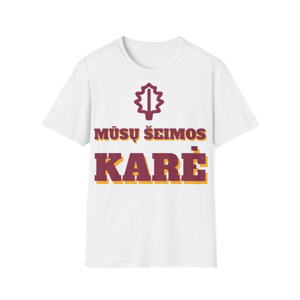 Marškinėliai „Mūsų šeimos karė“ – balta
