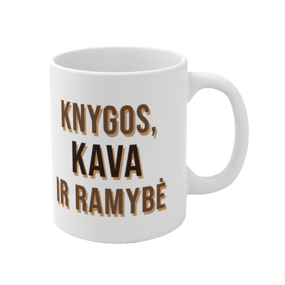 Puodelis „Knygos, kava ir ramybė“ – vaizdas 1