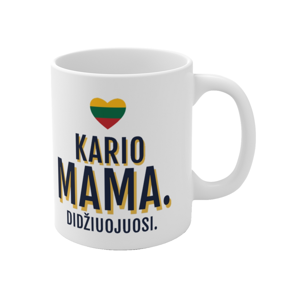 Puodelis „Kario mama. Didžiuojuosi.“ – vaizdas 1