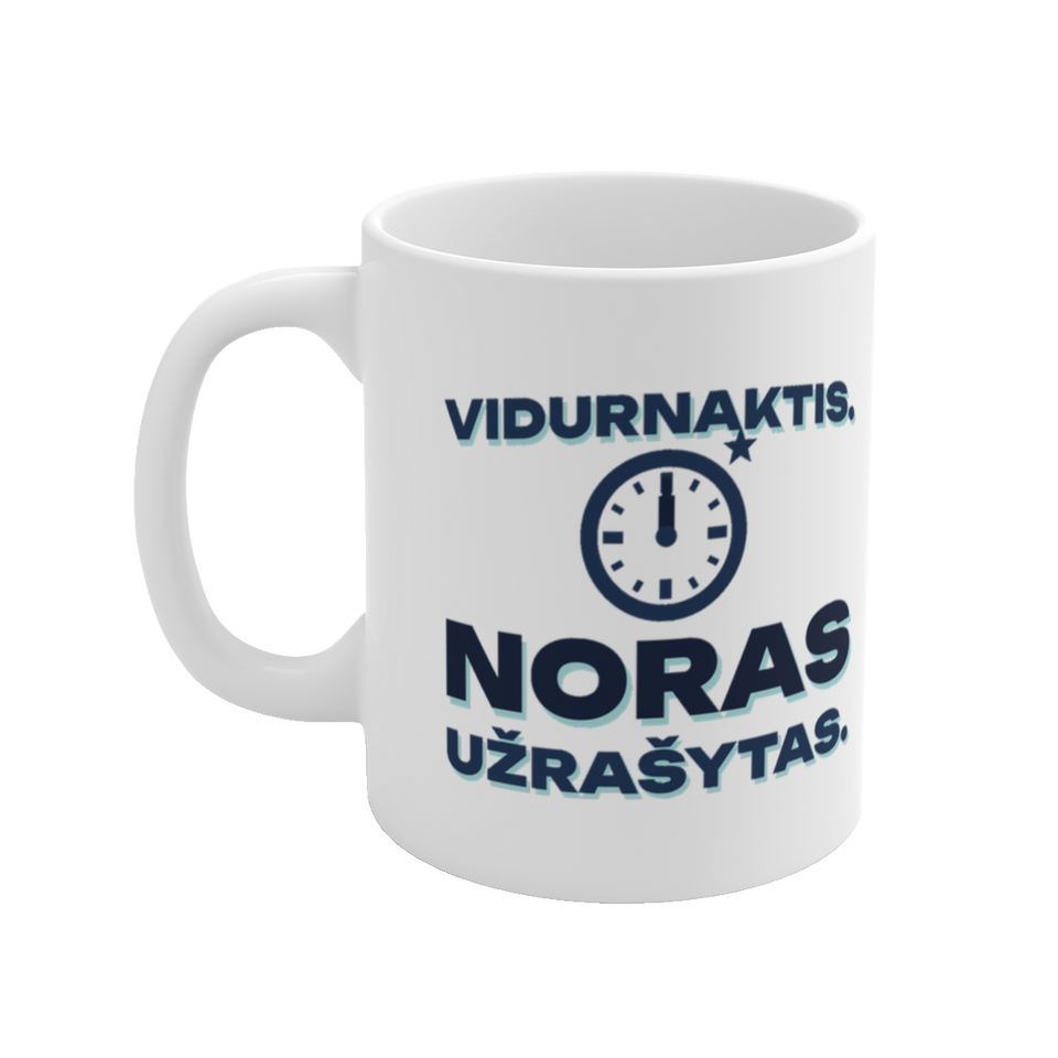 Puodelis „Vidurnaktis. Noras užrašytas.“ – vaizdas 2