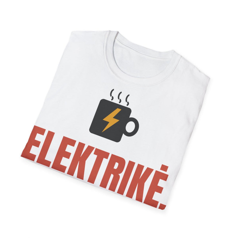 Elektrikė. Rytas nuo kavos – marškinėliai, balta spalva, sulankstyti