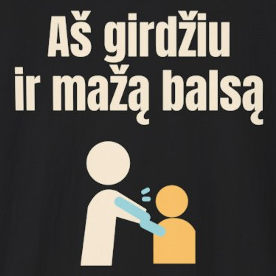 Aš girdžiu ir mažą balsą – marškinėliai, spaudos vaizdas
