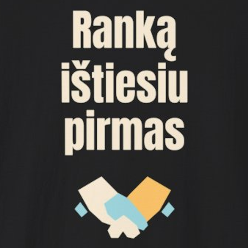 Ranką ištiesiu pirmas – marškinėliai, spaudos vaizdas