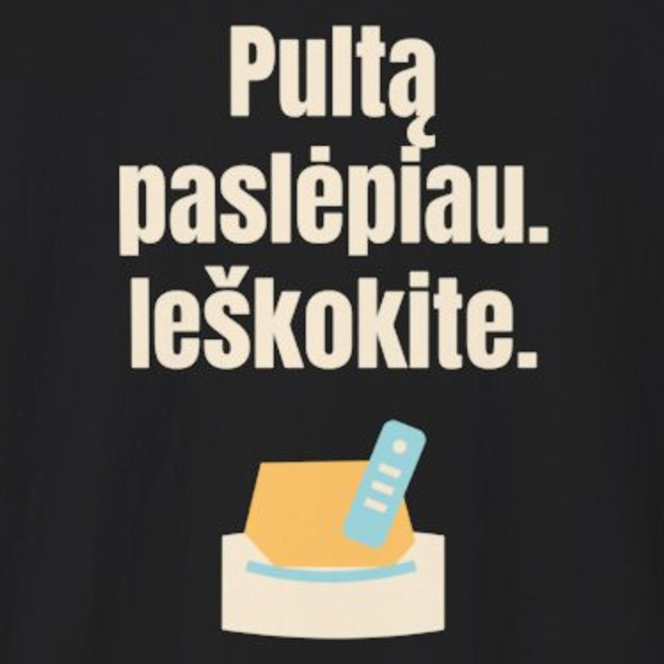 Pultą paslėpiau. Ieškokite. – marškinėliai, spaudos vaizdas