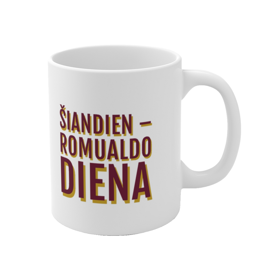 Šiandien – Romualdo diena – puodelis, spaudos vaizdas