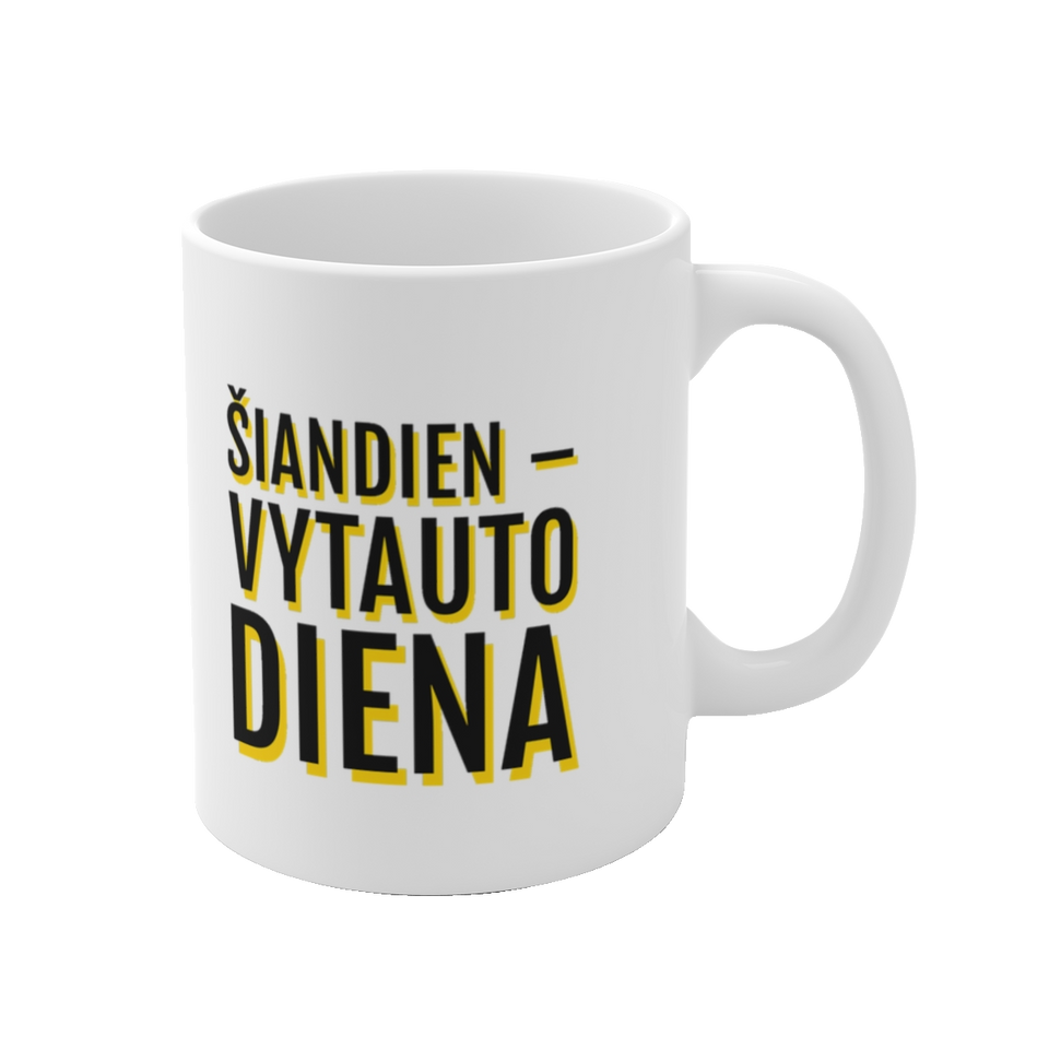 Šiandien – Vytauto diena – puodelis, spaudos vaizdas