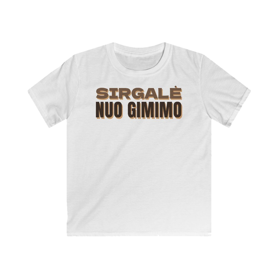 Vaikiški marškinėliai „Sirgalė nuo gimimo“ – balta