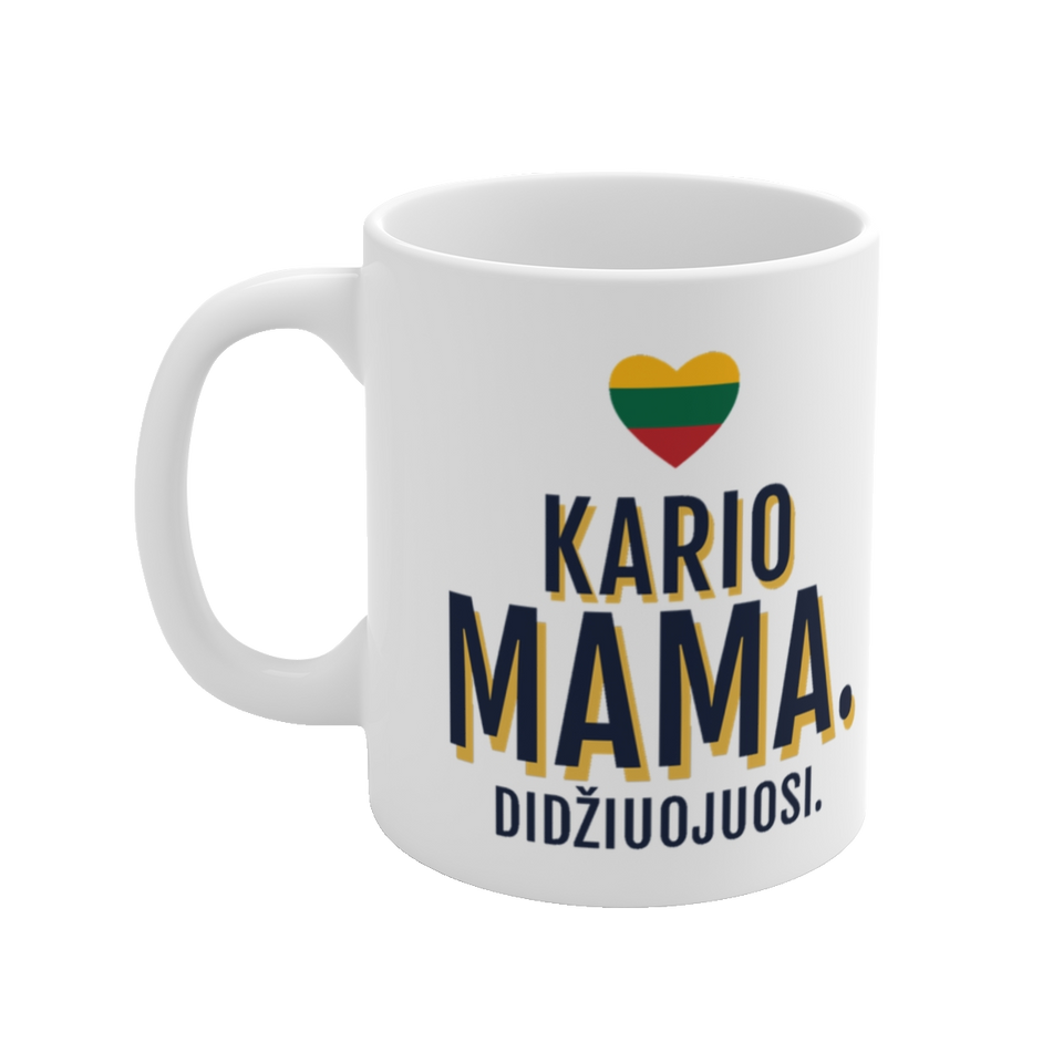 Puodelis „Kario mama. Didžiuojuosi.“ – vaizdas 2