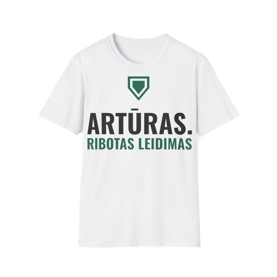 Marškinėliai „Artūras. Ribotas leidimas“ – balta