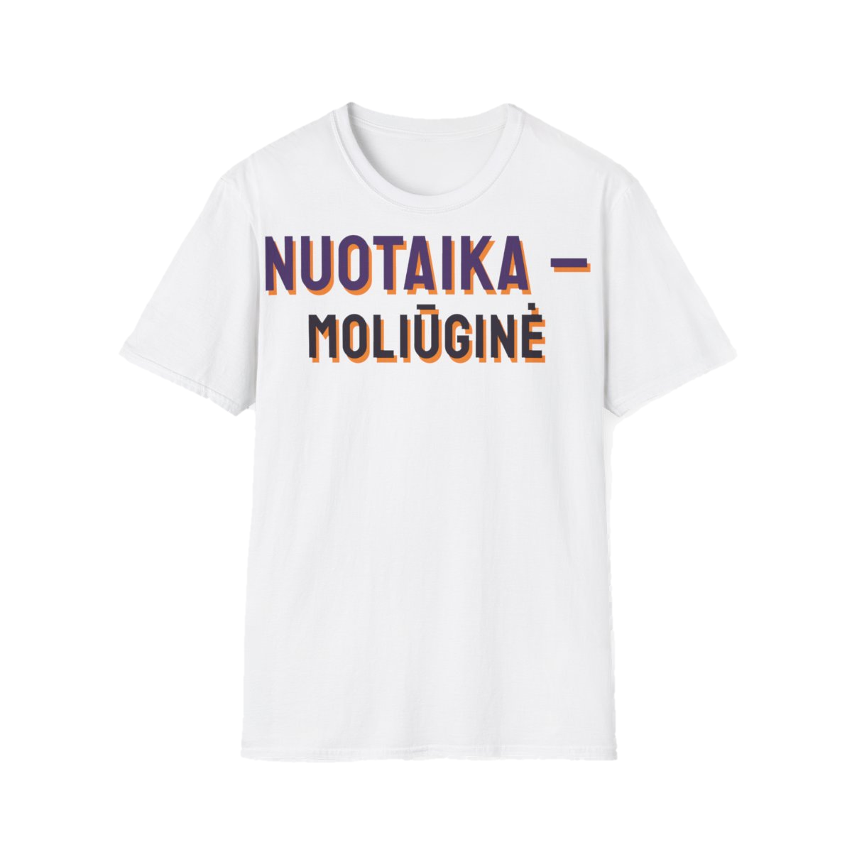 Marškinėliai „Nuotaika – moliūginė“ – balta