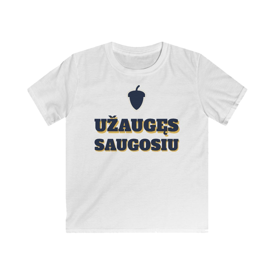 Vaikiški marškinėliai „Užaugęs saugosiu“ – balta