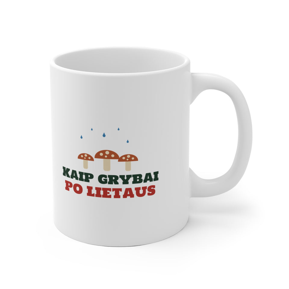 Puodelis „Kaip grybai po lietaus“