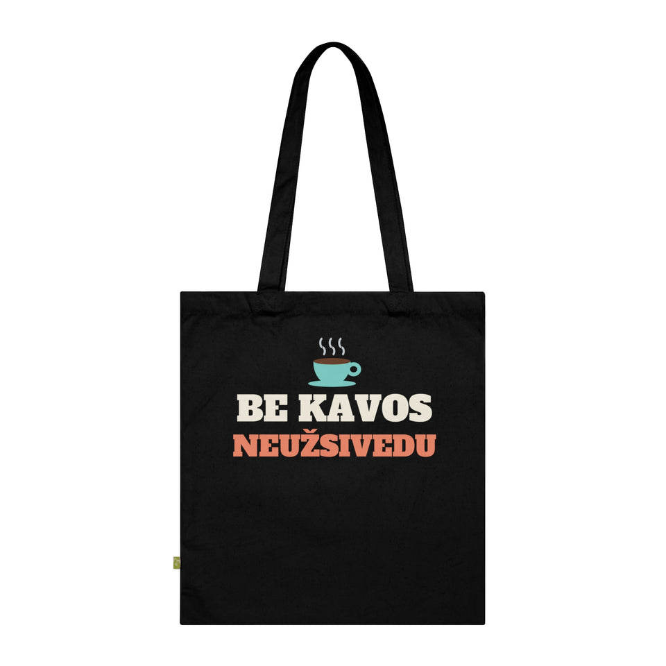 Medžiaginis krepšys „Be kavos neužsivedu“