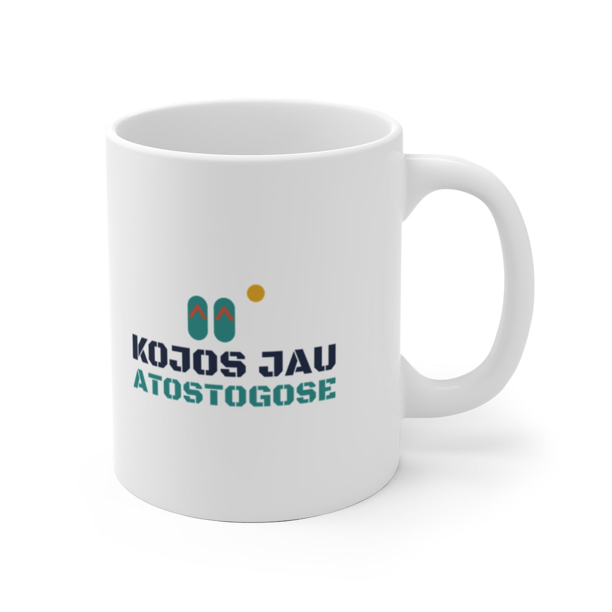 Kojos jau atostogose – puodelis, spaudos vaizdas