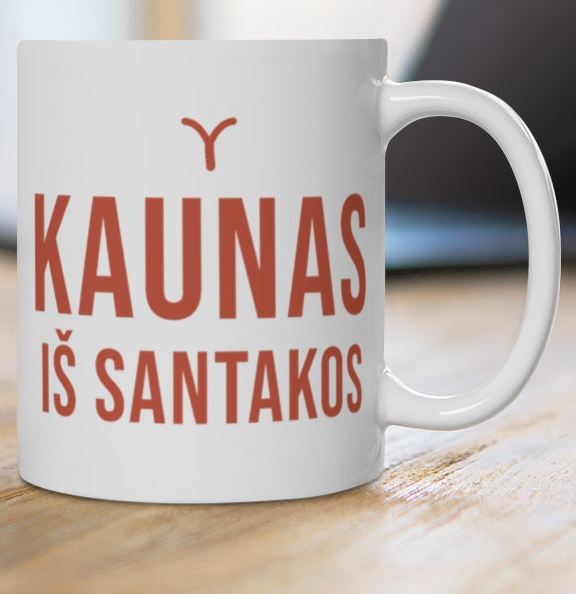 Kaunas. Iš santakos — puodelis, spaudos pusė iš arti